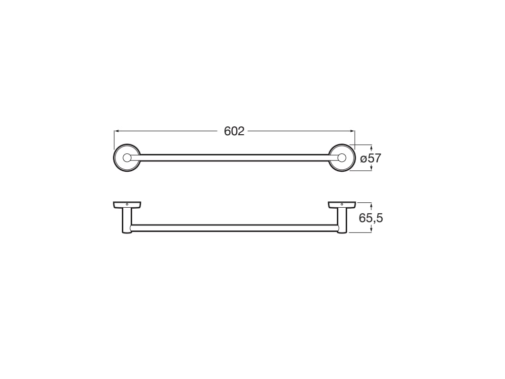 Roca - Toallero de lavabo Twin 600 mm Cromado A816710001 - BricoandPool
