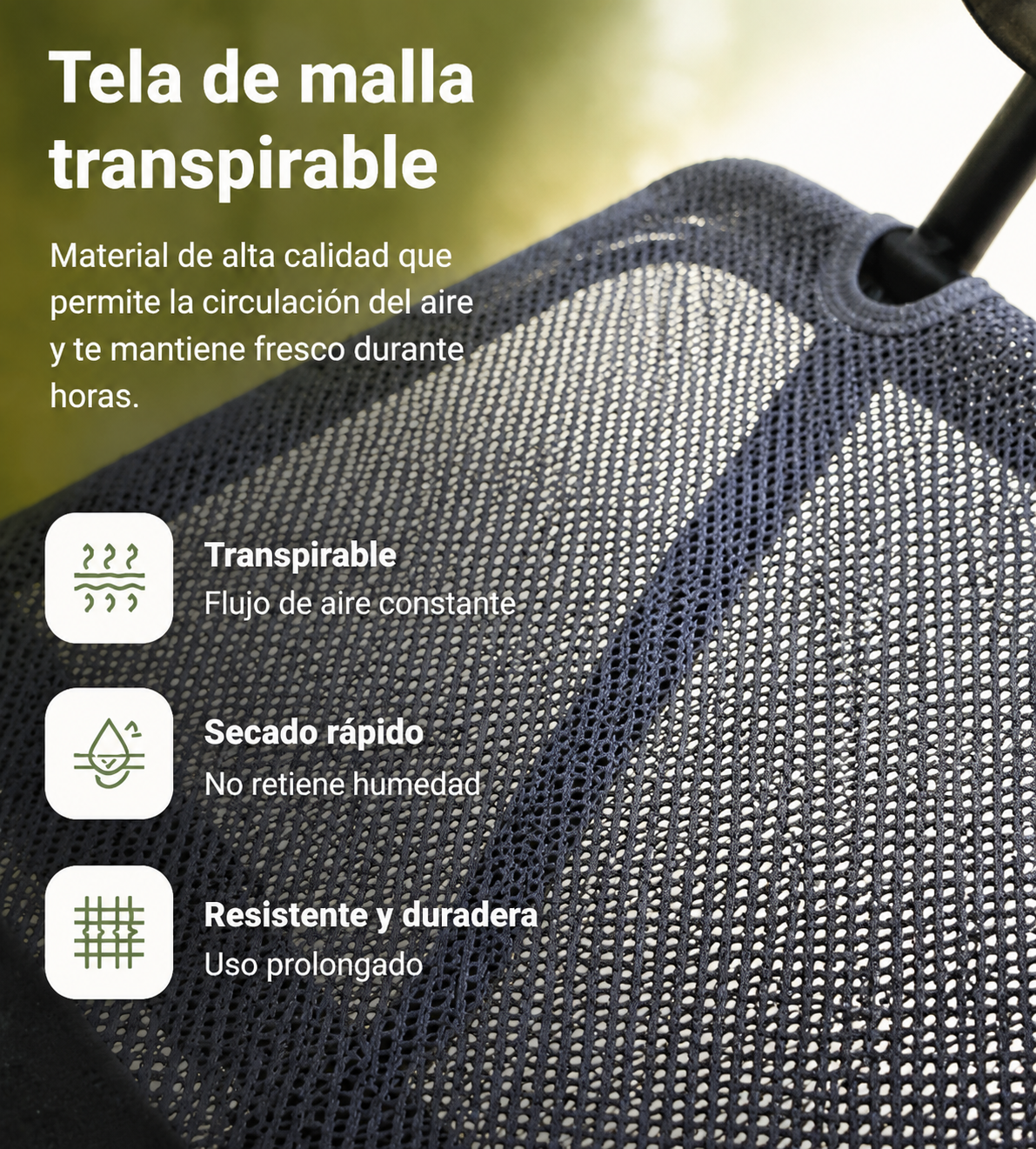 Cadeira de jardim dobrável reclinável com 7 posições e encosto alto para campismo, terraço e exterior